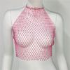 Roupas femininas europeias e americanas Amazon Cross-border Explosions Grid Flash Diamond Fishing Net Neck Sling Sexy Hollow Spice Sling Women
