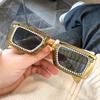Gafas de sol con incrustaciones de diamantes y caja de moda transfronteriza Gafas de sol de alta gama para mujer Gafas de sol con montura pequeña decorativas de moda europea y americana