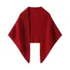 Cachecol triangular 100% cashmere puro, macio e suave para a pele, xale triangular tricotado, quente e aconchegante