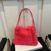 Bolsa de Pelúcia Estilo Coreano Outono e Inverno Nova Bolsa Tote Fofa Feminina Bolsa de Ombro/Axila Fofa de Grande Capacidade Bolsa de Mão