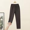 Moda para madres de mediana edad y ancianas, ropa de invierno, pantalones de cachemira, cintura elástica, color sólido, pantalones de lana para mujer, cintura alta, pantalones casuales