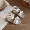 Sandalias Romanas de Caña Alta para Niñas Verano Niños Lazo Suave Suela Zapatos de Princesa Niños Medianos y Grandes Punta Abierta Sandalias de Playa