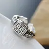 Nafuge Joyería de Plata al por Mayor Anillo Tailandés de Plata Vintage Doble Felicidad Anillo Abierto de Plata para Mujer Anillo de Plata de Ley 925