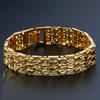 15 MM joyería de oro pulsera de oro para hombre de larga duración pulsera chapada en oro de latón hebilla de reloj pulsera chapada en oro