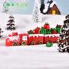 Nuevo alce de Navidad nieve anciano trineo ciervo coche micro paisajismo decoración de nieve locomotora vagón decoración de resina