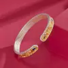 Pulseira de Prata Pura 9999 Esmaltada Dourada Elefante Ruyi Sutra do Coração Pulseira de Prata Esterlina como Presente para Sua Namorada