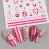 Novos Adesivos de Unha Cross-Border Halloween Desenho Animado Fofo Fantasma Rosa Abóbora Coração Adesivos de Unha Autocolantes