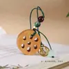 Sândalo Raiz de Lótus Fatias Chaveiro Criativo para Presente Corrente para Celular Pingente de Bolsa Pingente Joia de Madeira Maciça para Homens e Mulheres