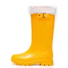 Botas de Goma para Exteriores Impermeables Antideslizantes Resistentes al Desgaste para Mujer hasta la Pantorrilla, Botas de Lluvia de Moda con Cordón y Suela Suave hasta la Pantorrilla