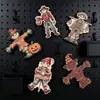 Imanes de madera para refrigerador de decoración de Halloween transfronterizos, accesorios de decoración de otoño para Acción de Gracias, linternas de calabaza, pegatinas magnéticas de espantapájaros