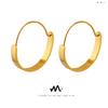 Outono e inverno moda europeia e americana estilo frio ins personalidade moda fivela argolas lisas joia de ouvido banhada a ouro em aço titânio F328