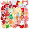 50 Lindas Pegatinas de Órganos Humanos para Aprender Dibujos Animados Transfronterizos Órganos Humanos Pegatinas de Educación Temprana para Niños Creativas