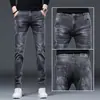 Nuevos Jeans Finos Ajustados Azules Negros de Verano 2026 para Hombre, Pierna Estrecha, Pantalones Ajustados Modernos Estilo Coreano para Hombre