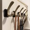 Gancho de Madera de Nogal con Textura de Madera sin Taladro para Colgar Ropa Detrás de la Puerta, Gancho de Abrigo y Sombrero Estilo Vintage para Baño