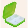 Pastillero Especial Transfronterizo de Cuatro Compartimentos con Tapa de Plástico Escarchado Cuadrado Portátil para Equipaje de Mano Caja de Almacenamiento de Pastillas
