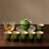 Moji Antiguo Juego Completo de Juego de Té Caja de Regalo Juego de Té Verde de Bambú Juego Juego para Sala de Té Antigua Juego Completo de Juego de Tapa y Tazón