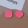 Simples Versátil Pequeno Estilo Fragrância Cor Sólida Pelúcia Flocado Embossado Quadrado Patch DIY Acessórios para Joias Feitas à Mão Atacado