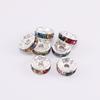 Contas Espaçadoras de Anel de Strass de Borda Plana de Cristal Cor Única Mista Multicolorido Acessórios de Joalheria DIY Conjunto de Pulseira de Contas Soltas com Anel de Roda de Diamante
