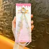 Corrente de chaveiro para celular com contas de urso e adornos de cristal de luxo, pingente requintado para bolsa, acessório para capa de celular, pequeno presente