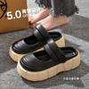 Pantuflas de suela gruesa para mujer para aumentar la altura y pisar excrementos sintiendo eva baotou verano exterior en línea populares tipo día zapatos Mary Jane sandalias de playa