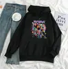 Sudadera con Capucha Estampada DemoHuntersHuntrix Holgada Unisex Ropa Exterior Versátil Sudadera con Capucha Casual