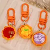 Chaveiro de resina de pastel de nata fofo para bolsa de estudante, acessórios DIY, chaveiro de comida simulada, pingente de brinquedo, pequeno presente