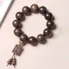 Pulseira de Madeira de Ágar de Alta Qualidade com Padrão Tigrado, Estilo Étnico, 108 Contas, para Homens e Mulheres