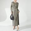 Vestido Bronzeado de Cintura Alta Saia de Manga Comprida Outono Feminino Cintura Alta Shenzhen Nanyou Transfronteiriço Feminino Base Saia Longa