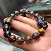 Pulseira de Cristal de Gelo Natural Acessórios de Olho de Tigre Corajosos Masculino Pulseira de Obsidiana Gelo de Chá Acessórios de Mantra Moda Personalizada Atacado
