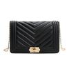 Bolsa de ombro xadrez diamante feminino 2023 nova moda simples em forma de V bordado corrente de bloqueio de cor sólida bolsa quadrada pequena atacado