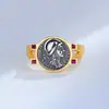 Anillo de Moneda Antigua Plateada del Dios Romano de la Guerra Marte Estilo Retro Nuevo de Moda para Mujer Anillo Abierto para Dedo Índice Aries