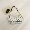 Bolsa de Ombro Pequena Quadrada Moda Coreana Nicho Bolinhas Feminina Verão 2026 Nova Moda Estilosa Casual de Ombro Único