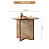 Mesa de Jantar e Cadeiras em Madeira Maciça Tecidas com Rattan Estilo Nórdico Combinação Criativa Mesa de Jantar Redonda Estilo Japonês Restaurante Doméstico Combinação de Cadeiras de Jantar para Pousada Hotel