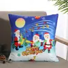 Funda de Almohada Navideña Transfronteriza con Impresión Digital, Funda de Cojín para Sofá con Atmósfera de Dibujos Animados, Cojín para Decoración del Hogar en la Sala de Estar