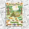 Novos pôsteres para colorir transfronteiriços de 10 folhas/pacote, tema de acampamento ao ar livre, encontre e pinte, papel para desenho graffiti desenhado à mão