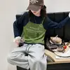 Camiseta Infantil Outono Manga Longa 2026 Novo Estilo Meninas Falso Duas Peças Camisa Básica Fashion para Crianças Maiores Estilo Primavera e Outono