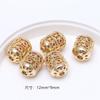 Cuentas de Barril Chapadas en Oro de 18K con Cuentas de Zircón Incrustadas con Diamantes Completos Pulsera de Cuentas de Cristal Accesorios DIY