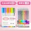 Plumón de contorno bicolor para periódicos hechos a mano DIY de estudiantes, pintura artística, journaling, garabatos infantiles, bolígrafo de glitter al por mayor