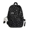 Mochila Escolar Estilo Coreano para Estudiante Universitario, Mochila de Lunares de Moda para Estudiante de Secundaria Femenina, Mochila Simple de Gran Capacidad para Computadora y Viaje, Moderna