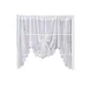 Cortina de Café Clássica Francesa Fresca Três Flores Cortina de Sol Renda Janela de Canto Cortina Curta Divisória de Entrada Cortina Decorativa Preta