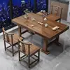 Juego de Mesa de Té y Sillas Grandes de Madera Maciza para Balcón, Nuevo Juego de Mesa de Té para el Hogar Estilo Chino, Mesa de Té Pequeña Integrada para Oficina