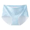Braguitas de Chica con Estampado de Seda de Hielo de Cintura Media, Frescas y Ligeras, Alta Elasticidad, Sin Costuras, Triángulo No Apretado 2187