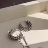 Pendientes de Metal con Cuentas de Frijol Estilo Europeo y Americano Chapados en Oro Real de 18K Pendientes de Aro Estilo Ins Pendientes de Moda para el Trabajo
