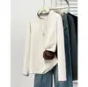 Camisa de Base Manga Longa Feminina Plus Size Cor Nova de Inverno Bloqueio de Cor Renda Forrada com Fleece 100kg Mulher Gorda Estilo Básico Roupa Íntima 9277