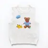 Ropa para Niños Invierno Nuevo Chaleco Cálido Japonés para Niños Chaleco Bordado con Animales de Dibujos Animados y Letras