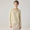 Nuevo cárdigan de punto 100% cachemir con cuello de encaje fruncido estilo francés para Otoño/Invierno 2026 Suéter para mujer Top de diseñador