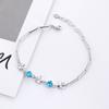 Pulseira Trevo de Quatro Folhas com Diamantes Feminina Fresca e Doce Pulseira de Verão para Menina Moda Simples Diamante Azul Diamante Roxo Zircônia