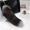 Fox fur cauda pingente chave saco pingente pele joias pelúcia cauda pingente atacado