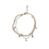 Moda Francesa de Lujo Ligero Cadena de Perlas Doble Capa Pulsera de Estrella Personalidad Dulce Diseño Simple Joyería