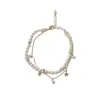 Moda de Nicho, Pulsera de Cadena Doble de Perlas con Estrella Suave y Versátil, Joyería de Mano con Diseño Dulce y Sencillo Personalizado al por Mayor